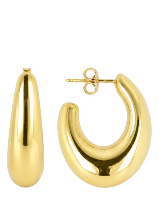 LOTT. gioielli Oval Creole Deluxe oorstekers verguld  - voorkant goud