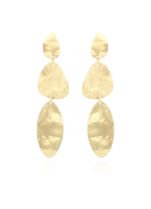 LOTT. gioielli Stone Shape Triple oorstekers verguld - voorkant 2 goud