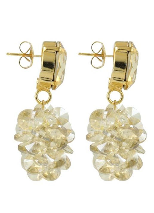 LOTT. gioielli Thick Oval Crystal Sequins Sam oorstekers - detail 3 beige