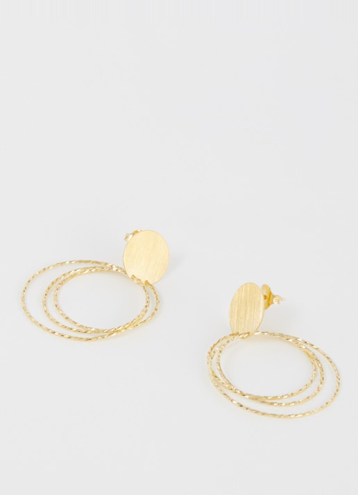 LOTT. gioielli Triple Hoop oorstekers verguld - detail goud