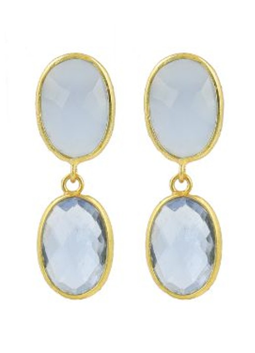 LOTT. gioielli Two Framed Stones with Pin Anya oorstekers vergul