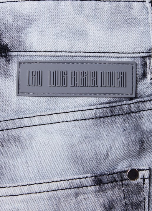 Louis Gabriel Nouchi Straight leg jeans met tie-dye dessin - detail 3 lichtgrijs