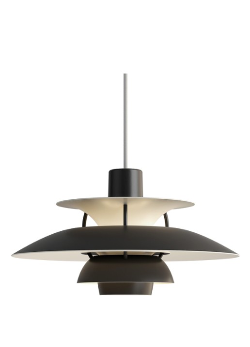 Louis Poulsen PH 5 Mini hanglamp Ø30 cm - voorkant zwart