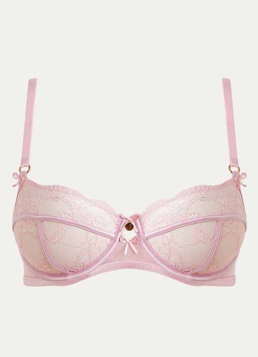 Lounge Adelyn balconette bh van kant - voorkant roze