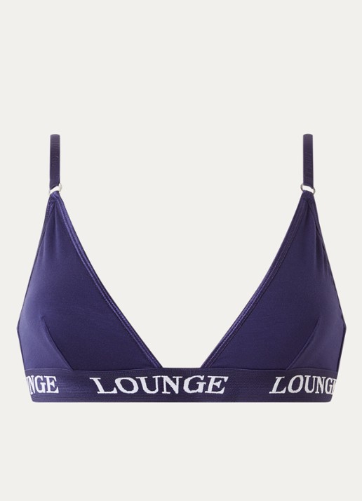 Lounge Bralette met logoband - voorkant 4 donkerblauw