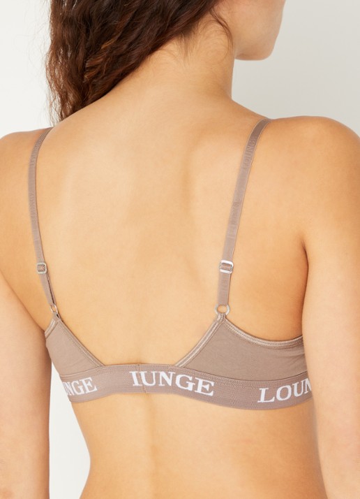 Lounge Bralette met logoband - achterkant beige