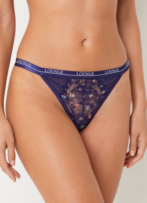 Lounge Entice string van mesh met logoband - voorkant 5 donkerblauw