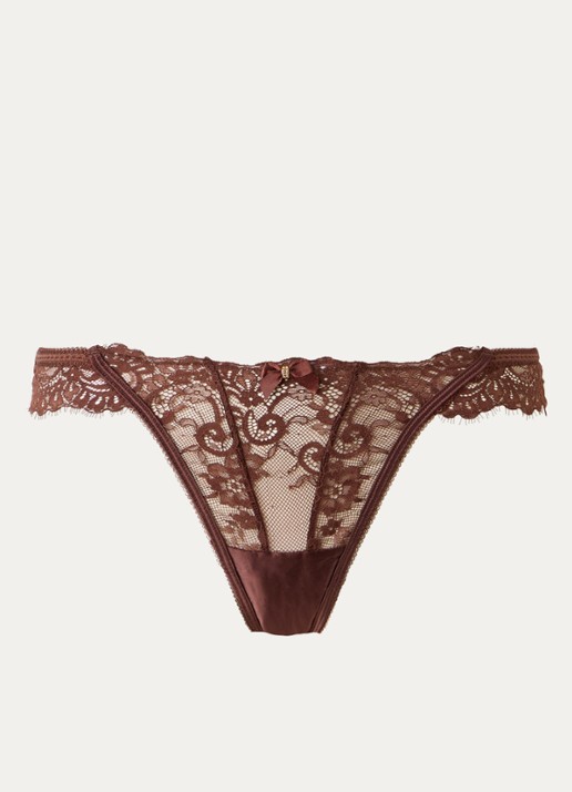 Lounge Flutter string van kant - voorkant bruin