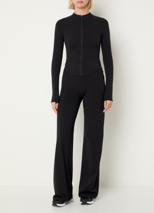 Lounge High waist loose fit legging met logo - voorkant 2 zwart