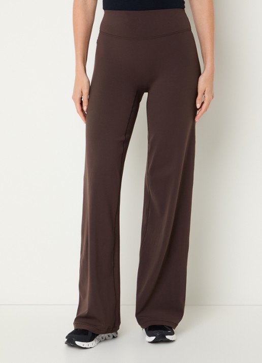 Lounge High waist loose fit legging met logo - detail 4 bruin
