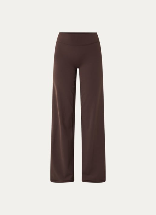 Lounge High waist loose fit legging met logo - voorkant bruin