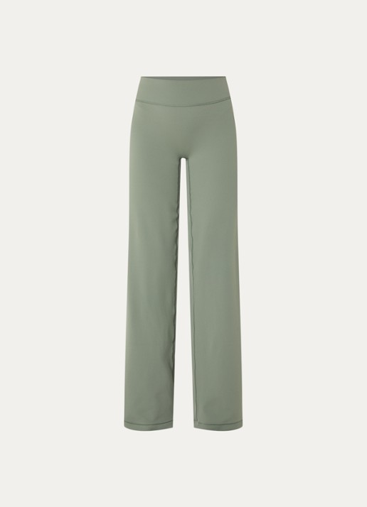 Lounge High waist loose fit legging met logo - voorkant groen