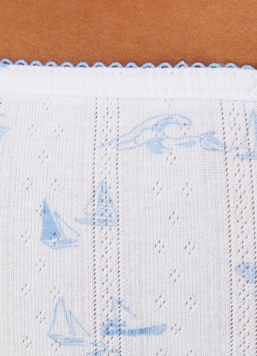 Lounge Loose fit pyjamabroek met print - detail 4 wit