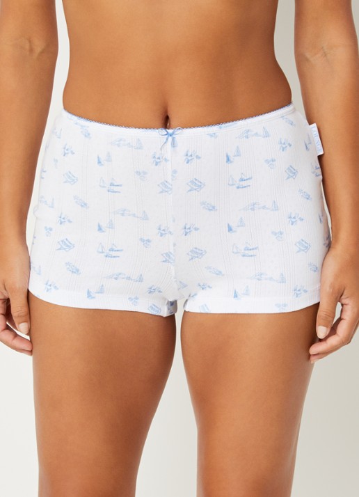 Lounge Loose fit pyjamabroek met print - voorkant 2 wit