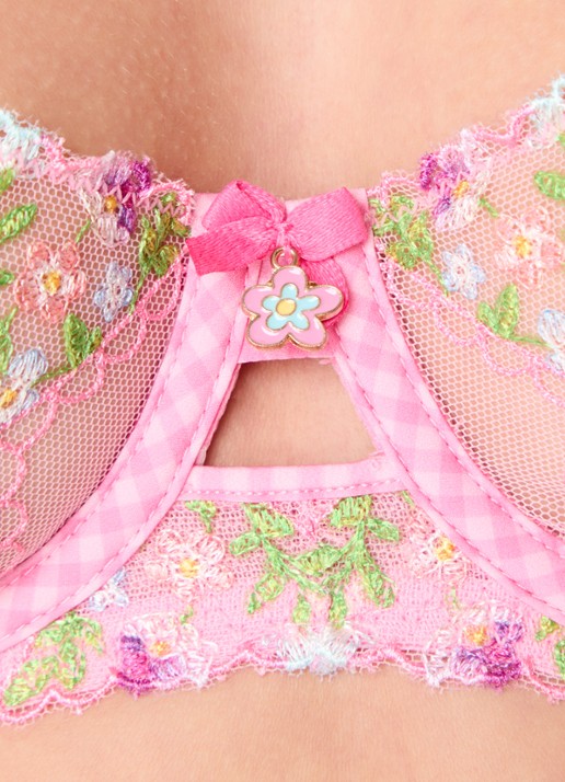 Lounge Melody beugel bh van mesh met bloemborduring - detail 4 roze