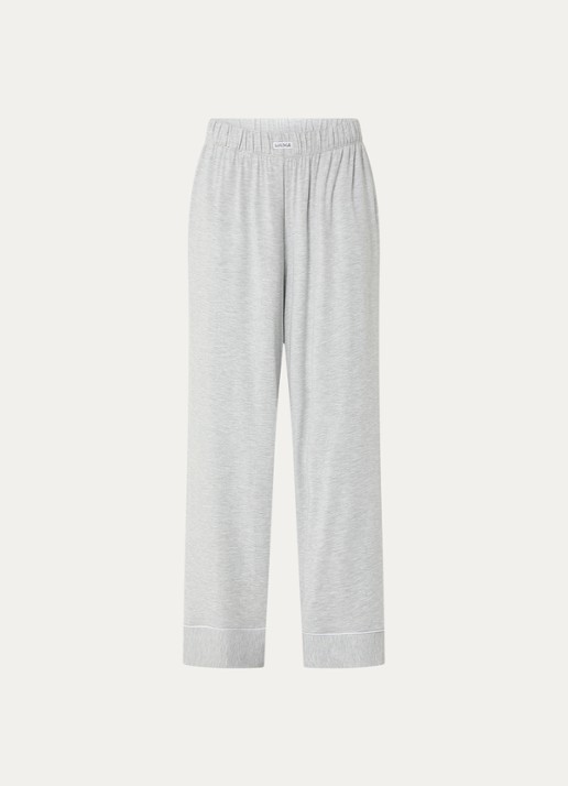 Lounge Pyjamabroek met logo - voorkant grijs
