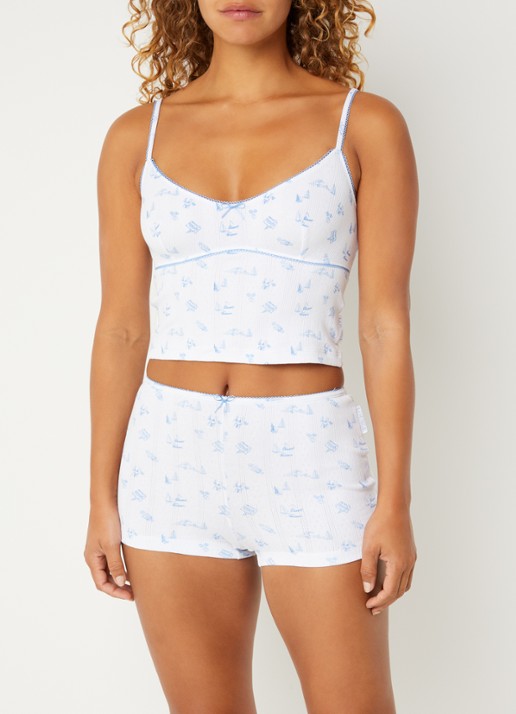 Lounge Pyjamatop met print