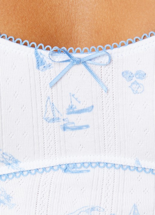 Lounge Pyjamatop met print - detail 5 wit