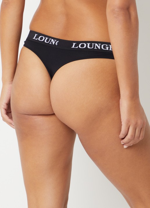 Lounge String met logoband - achterkant zwart
