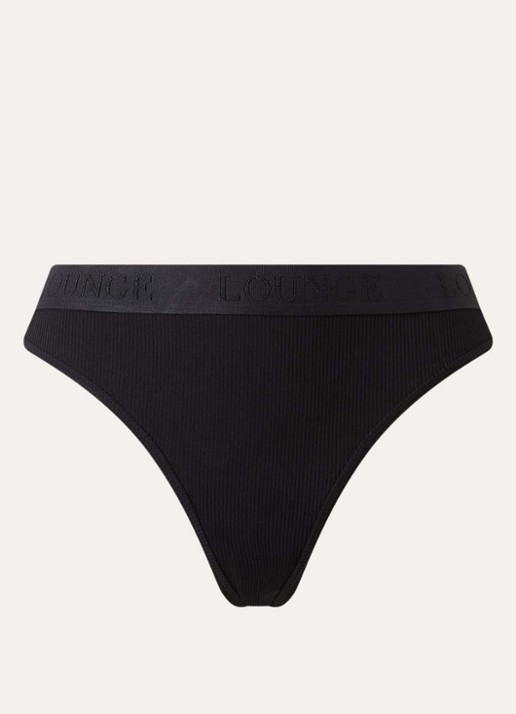 Lounge Tanga met logoband - voorkant zwart