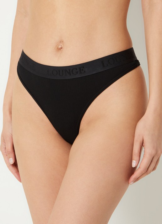 Lounge Tanga met logoband - voorkant 2 zwart