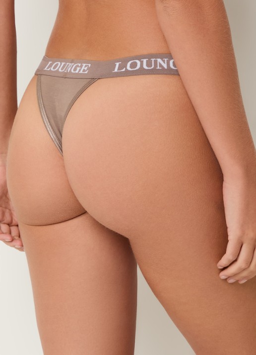 Lounge Tanga met logoband - achterkant 5 beige