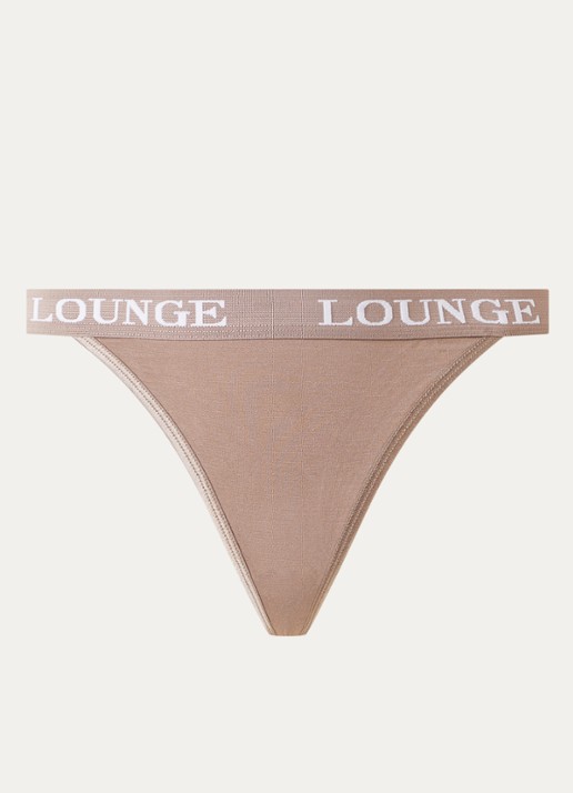 Lounge Tanga met logoband - voorkant 7 beige