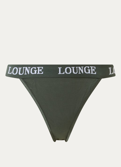 Lounge Tanga met logoband - voorkant 4 olijfgroen