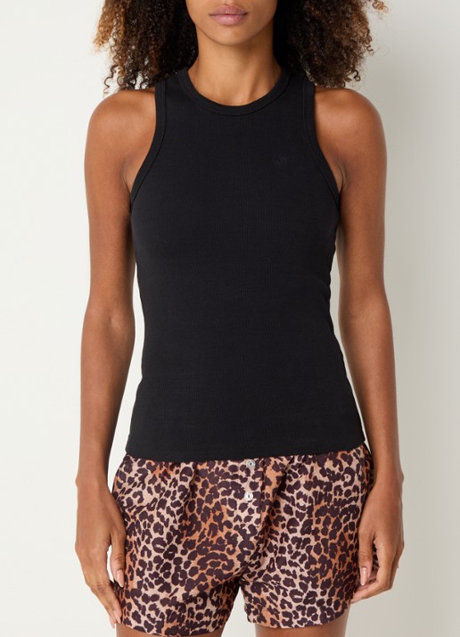 Love Stories Bella ribgebreide tanktop met logoborduring