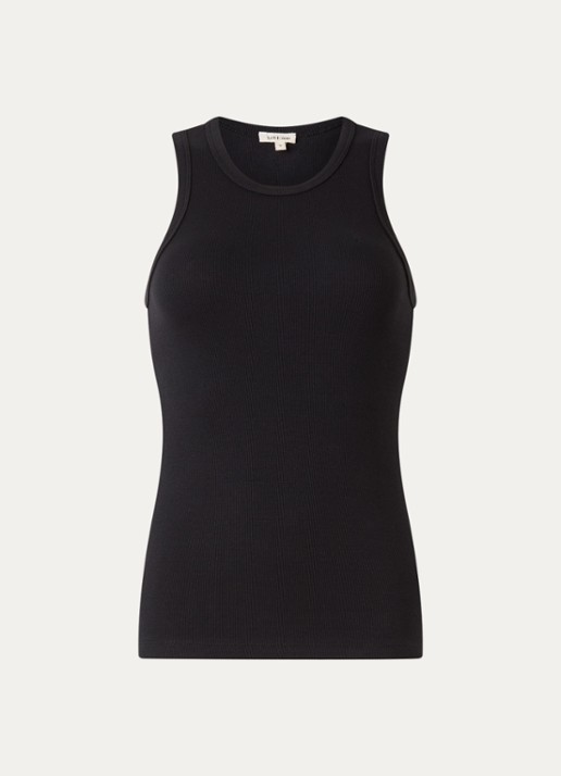 Love Stories Bella ribgebreide tanktop met logoborduring - voorkant 3 zwart