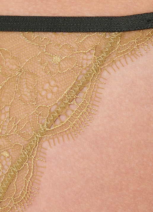 Love Stories Charlotte tanga met kant - detail 3 bronsgroen