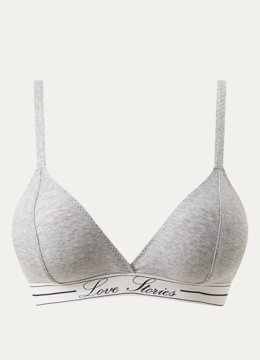 Love Stories Darling bralette met logoband - voorkant 4 grijsmele