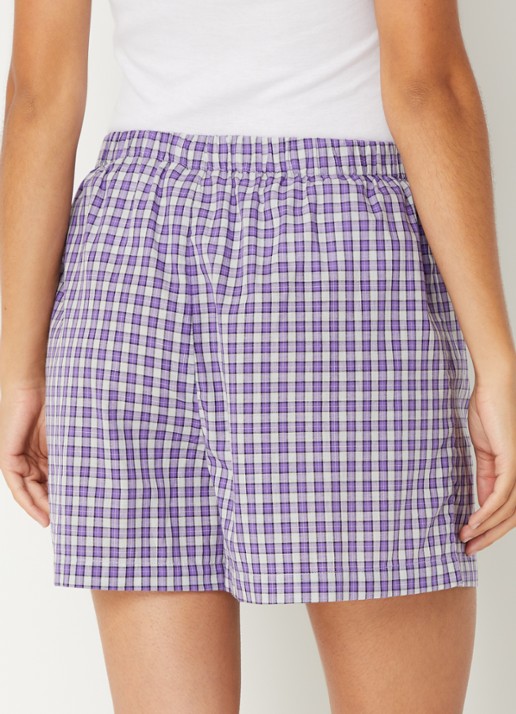 Love Stories James pyjamashorts in zijdeblend - achterkant paars