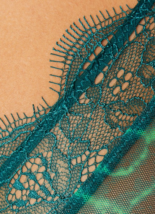 Love Stories Love Lace  bralette met print en kant - detail 5 donkergroen