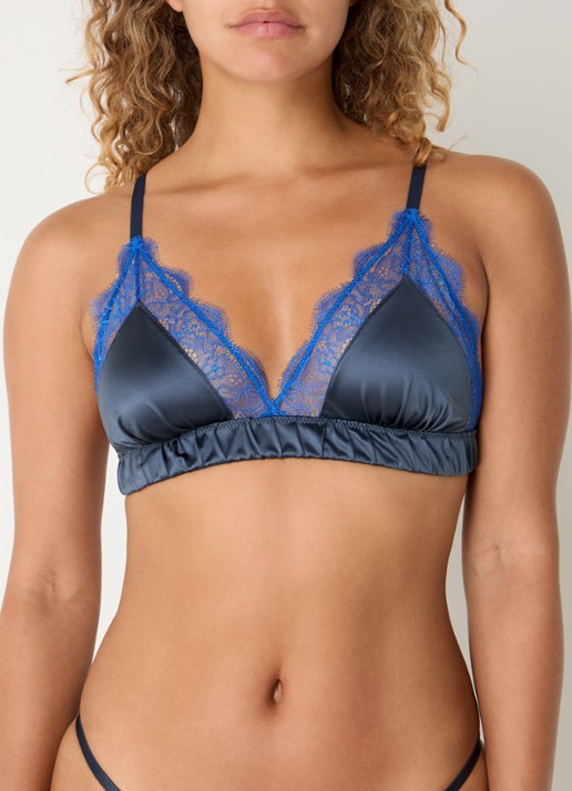 Love Stories Love Lace bralette van kant - voorkant 4 indigo