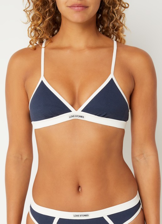 Love Stories Parker bralette met logo - voorkant 3 donkerblauw