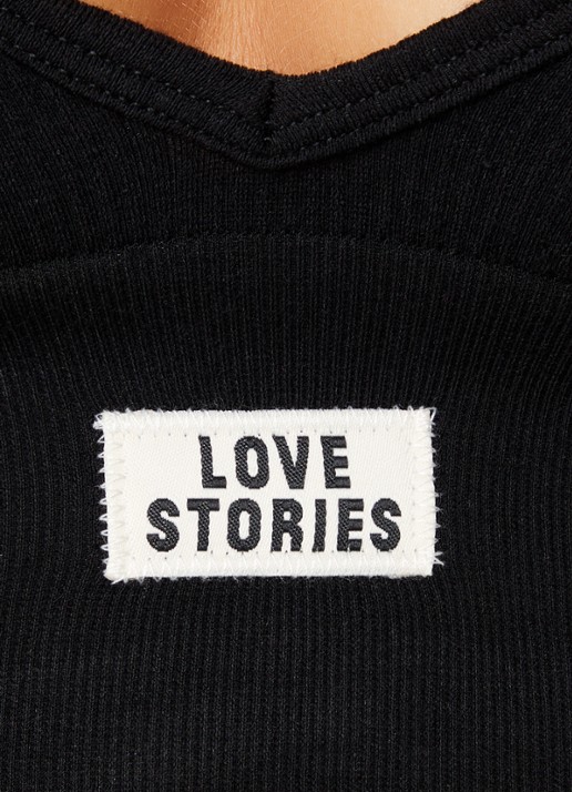 Love Stories Posey ribgebreide bralette met logo - detail 5 zwart