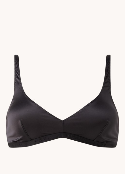 Love Stories Sugar bralette van satijn met logoband - voorkant 2 zwart