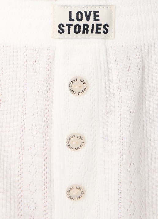 Love Stories Sunday pyjamashorts met logo  - detail 5 gebroken wit