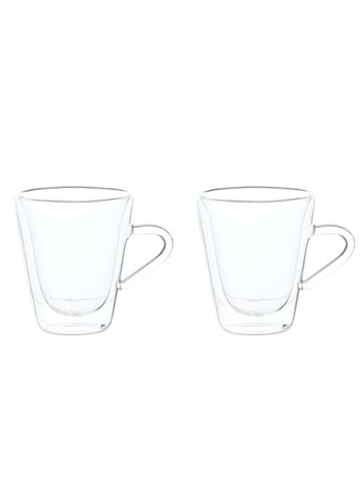 Luigi Bormioli Accademia dubbelwandig espressokopje 10,5 cl set van 2 - voorkant 2 transparant