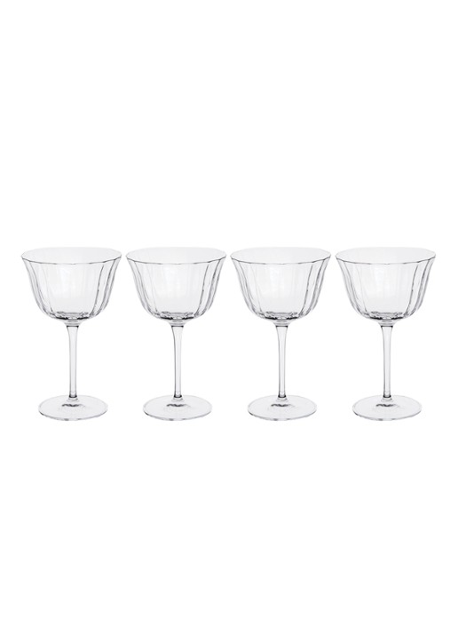Luigi Bormioli Bach Retro Fizz glas 26 cl set van 4 - voorkant 2 transparant