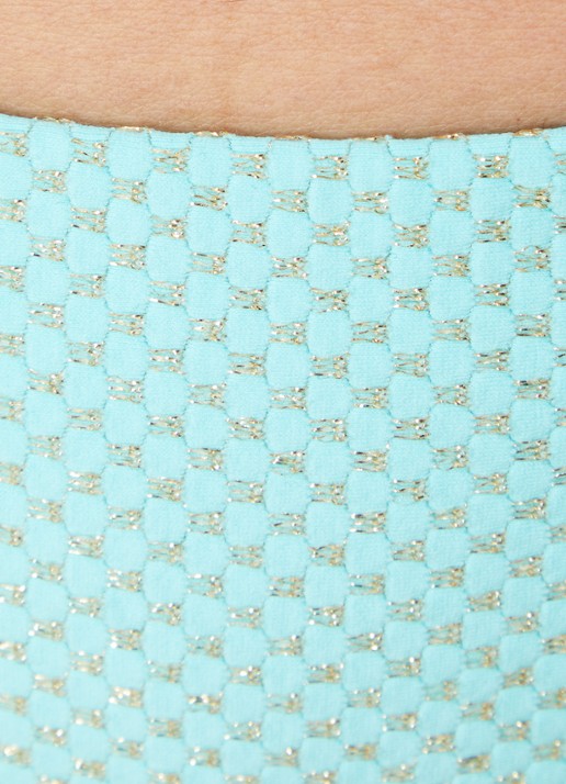 Luli Fama Ring bikinislip met print en lurex - detail 5 aquablauw