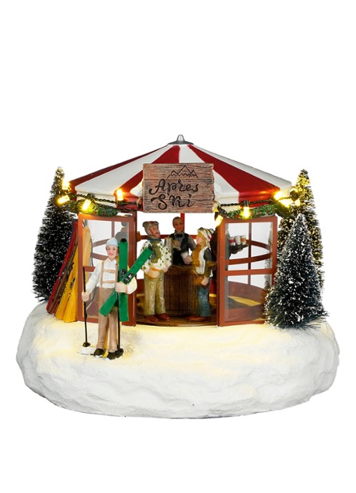 Luville Collectables Apres Ski Bar kerstdorp met verlichting 20 cm