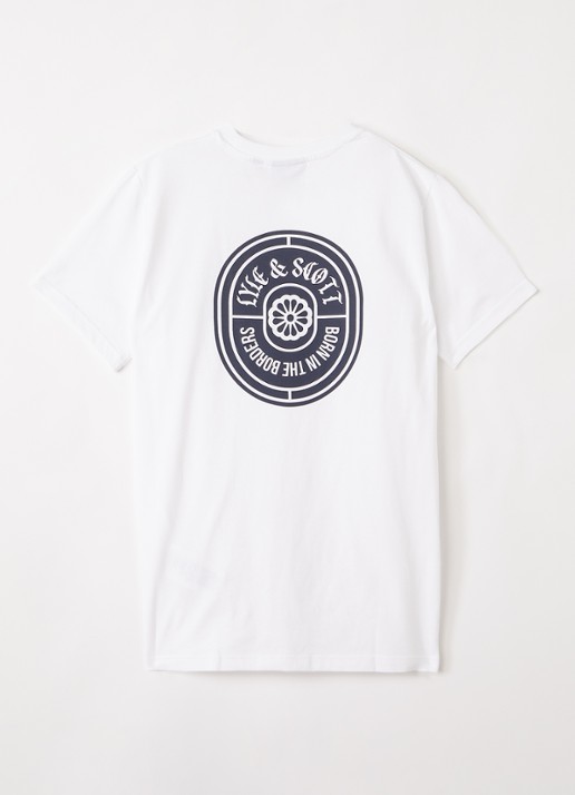 Lyle & Scott Borders T-shirt met front- en backprint - voorkant 2 wit