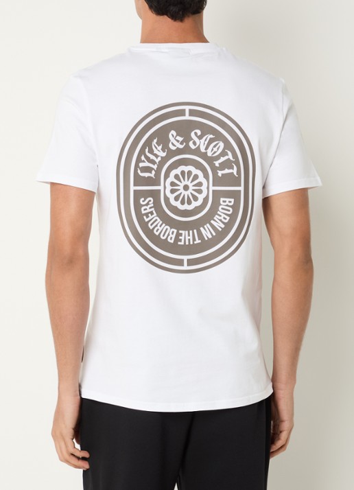 Lyle & Scott Borders T-shirt met logo- en backprint