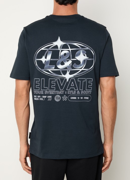 Lyle & Scott Chrome T-shirt met logo- en backprint
