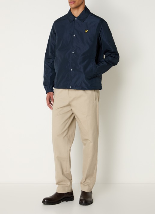 Lyle & Scott Coach jack met steekzakken - voorkant 2 donkerblauw