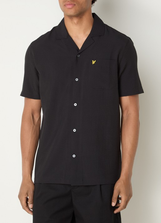 Lyle & Scott Crinkle Resort regular fit overhemd met borstzak