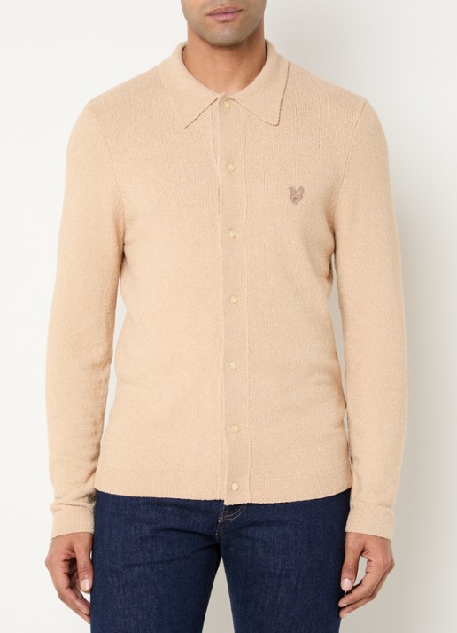 Lyle & Scott Fijngebreid vest met logoborduring