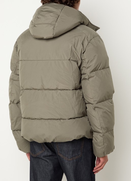 Lyle & Scott Gewatteerd jack met afneembare capuchon - achterkant 2 mosgroen